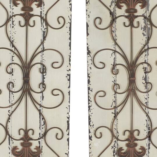 32" White Rustic Wood Wall Decor, 2ct.